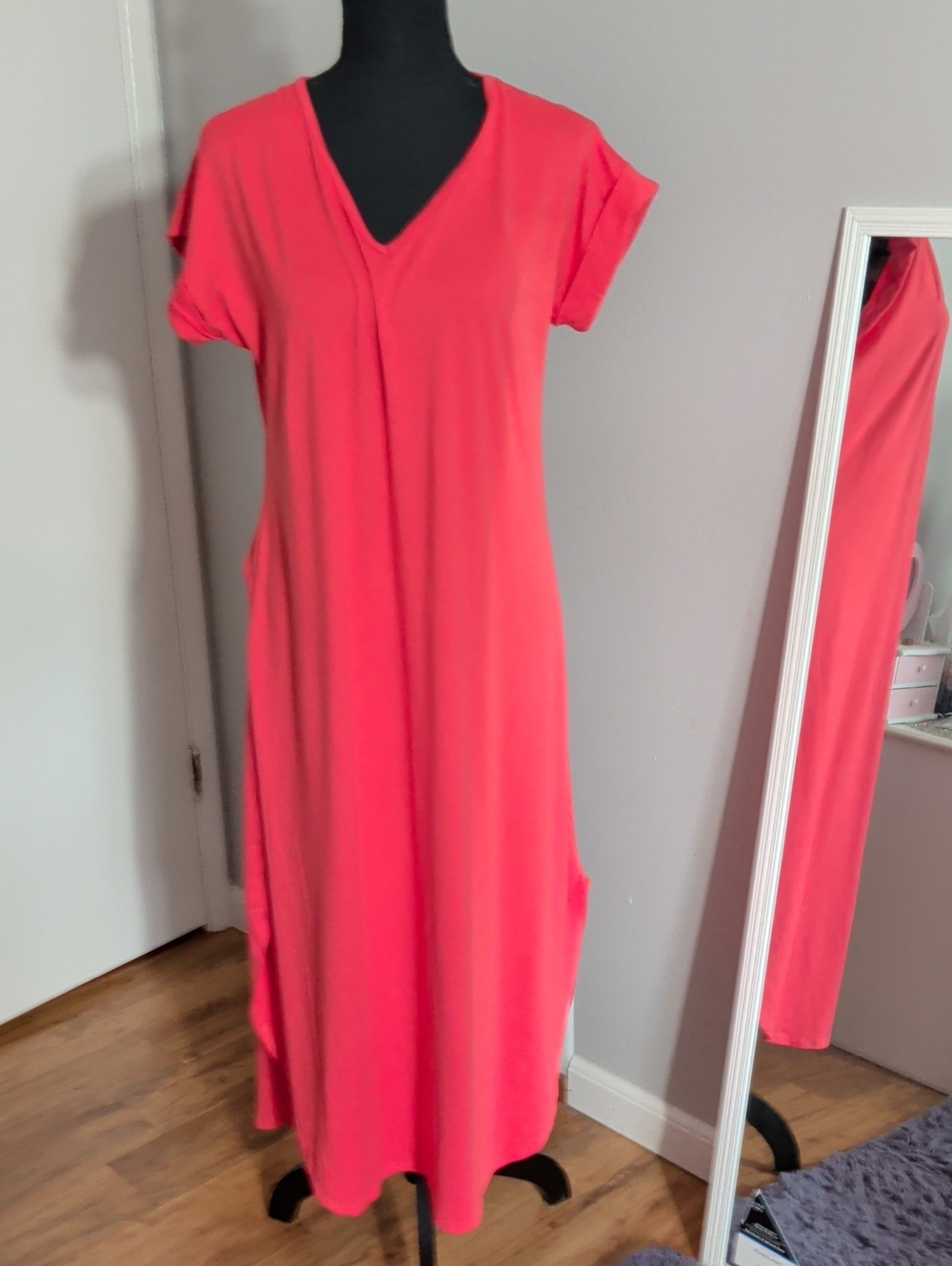 Soft Surroundings Coral V-Neck Maxi Dress